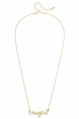 NEW CANVAS STYLE women's cowgirl cursive necklace in gold